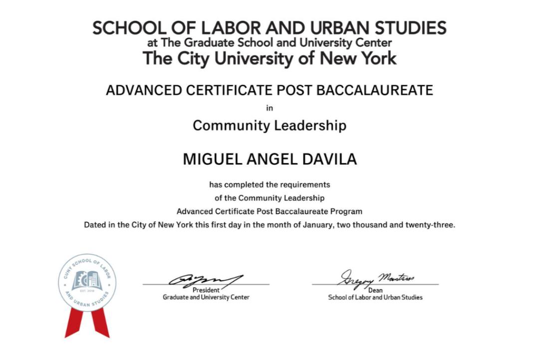 School of labor and urban studies degree